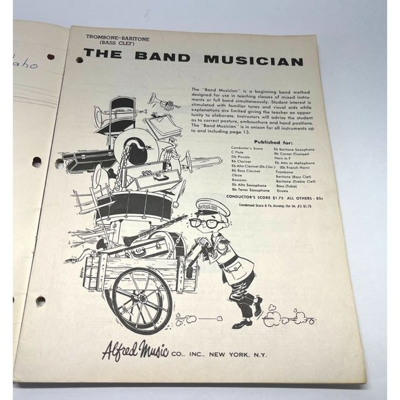 The Band Musician Book One Beginning Band Instructional Book Trombone Baritone - Picture 3 of 8